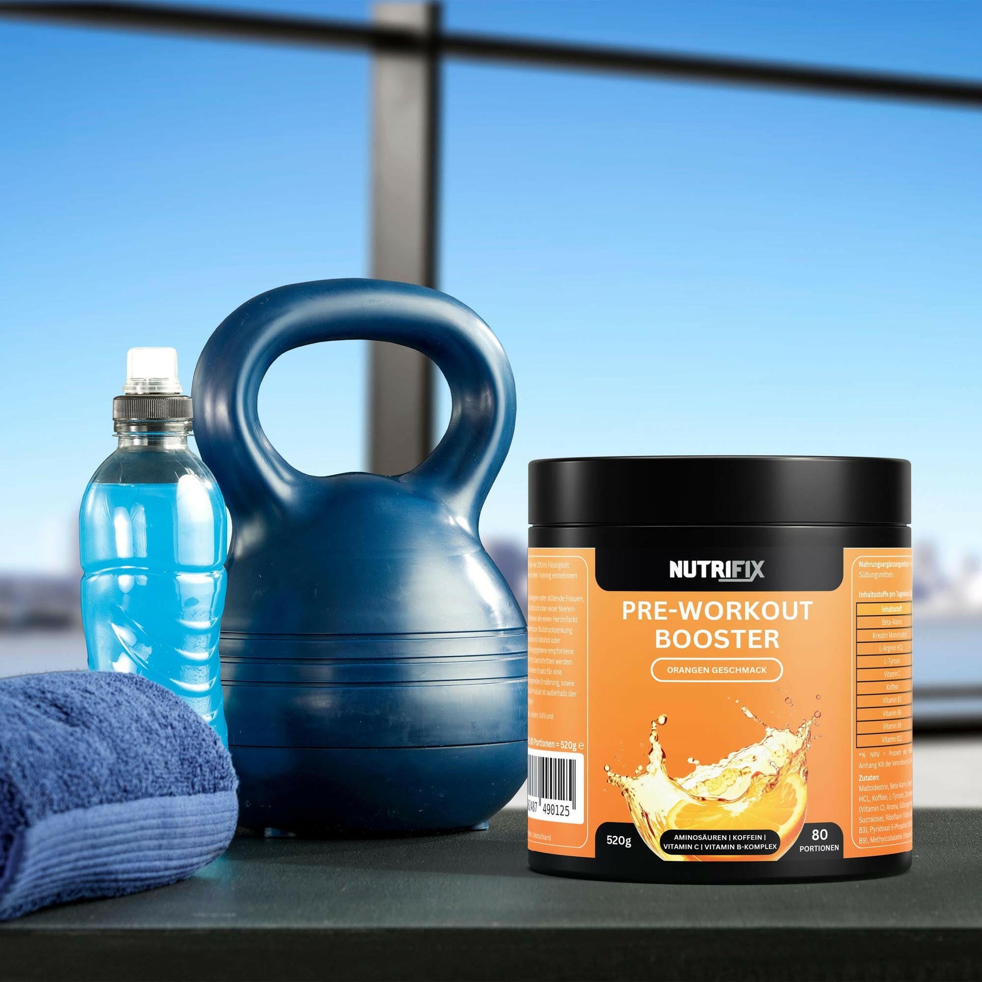 Pre-Workout Booster - Orange Bundle von Nutrifix, hochwertiges und veganes Nahrungsergänzungsmittel aus Deutschland. Unterstützt die Gesundheit mit besten Inhaltsstoffen..