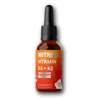 Vitamin D3 + K2 - 1.700 Tropfen Bundle von Nutrifix, hochwertiges und veganes Nahrungsergänzungsmittel aus Deutschland. Unterstützt die Gesundheit mit besten Inhaltsstoffen..