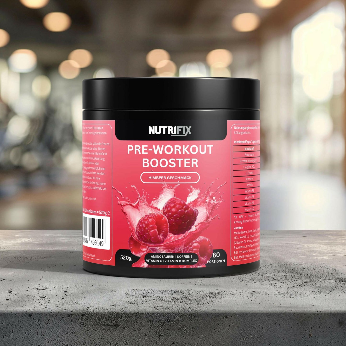 Pre-Workout Booster - Himbeere Bundle von Nutrifix, hochwertiges und veganes Nahrungsergänzungsmittel aus Deutschland. Unterstützt die Gesundheit mit besten Inhaltsstoffen..